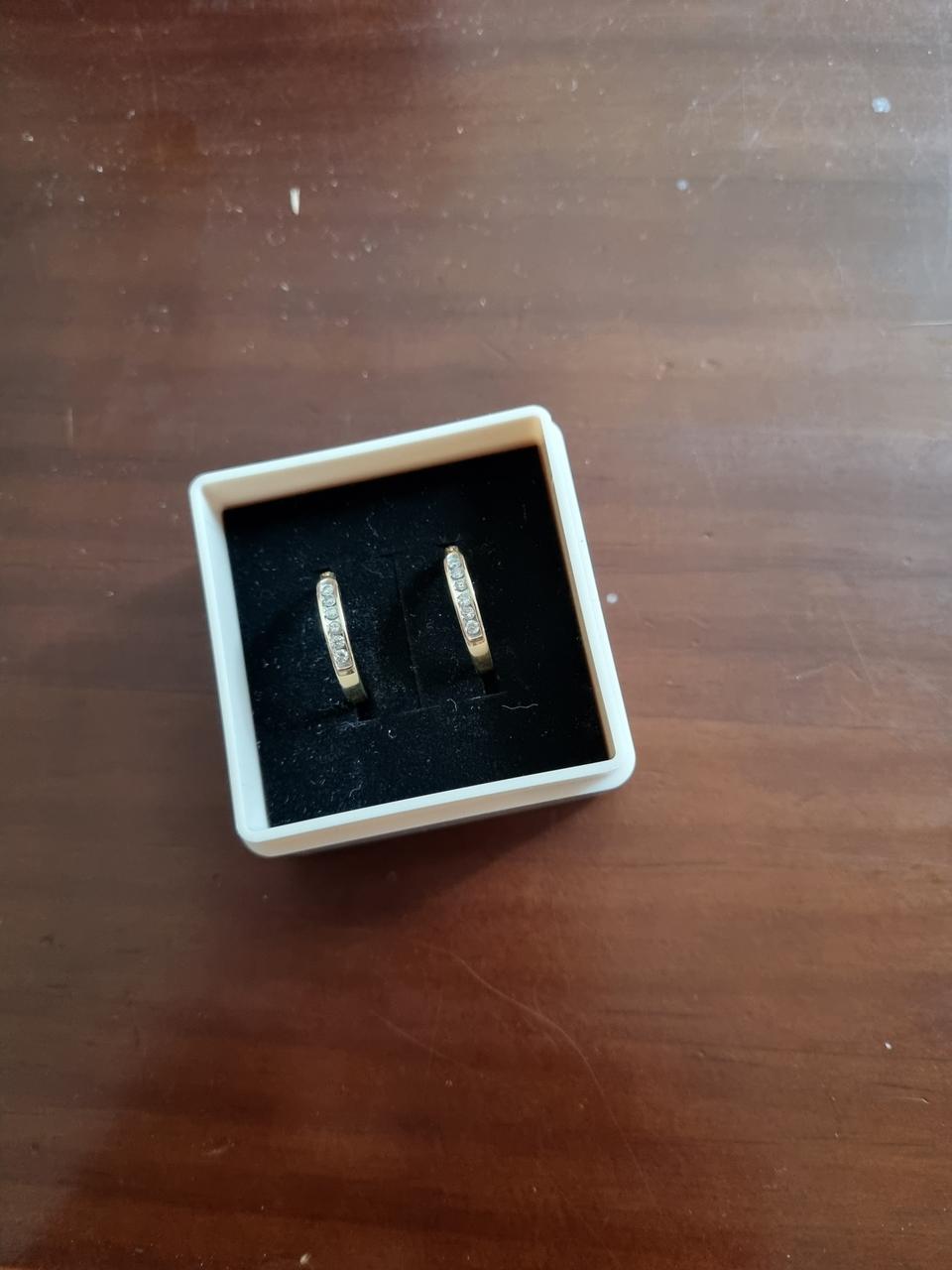 14k 옐로골드 다이아 링귀걸이