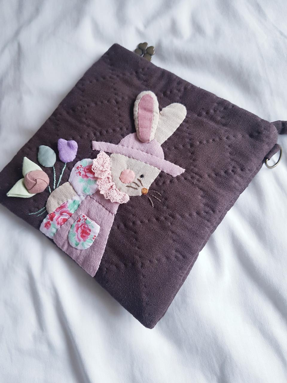 토끼 퀼트파우치가방