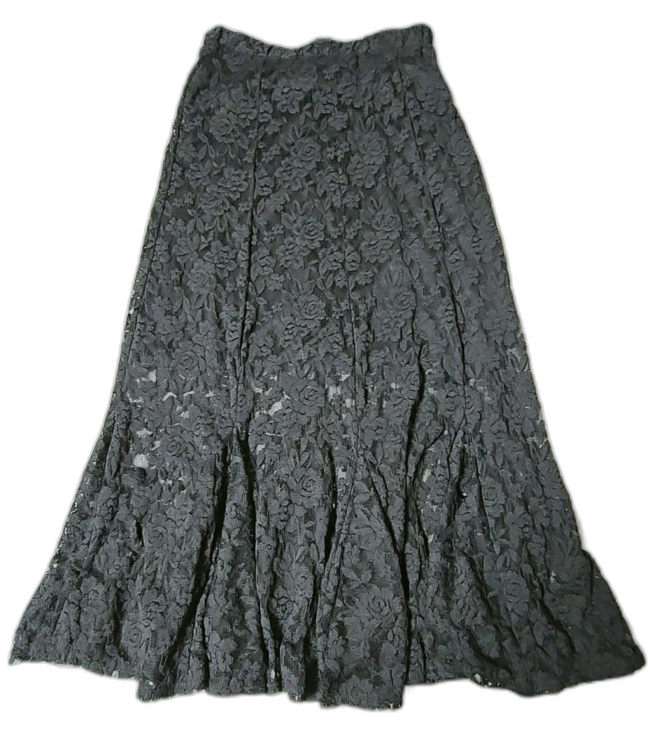 레이스 망사 시스루 올스판 머메이드 치마 스커트