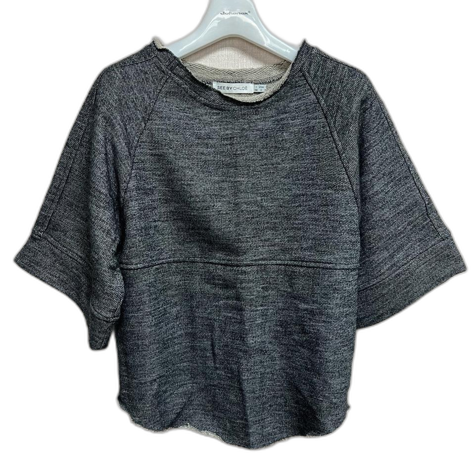 씨바이클로에 니트 컷팅 반팔(38)