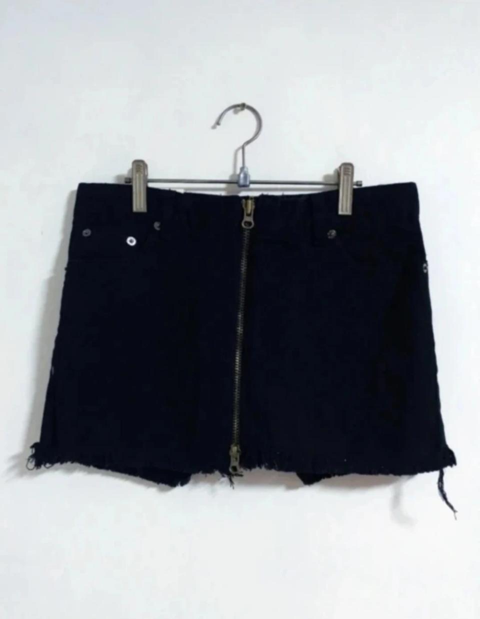 여성 블랙 스판 데님 면청 지퍼 반바지