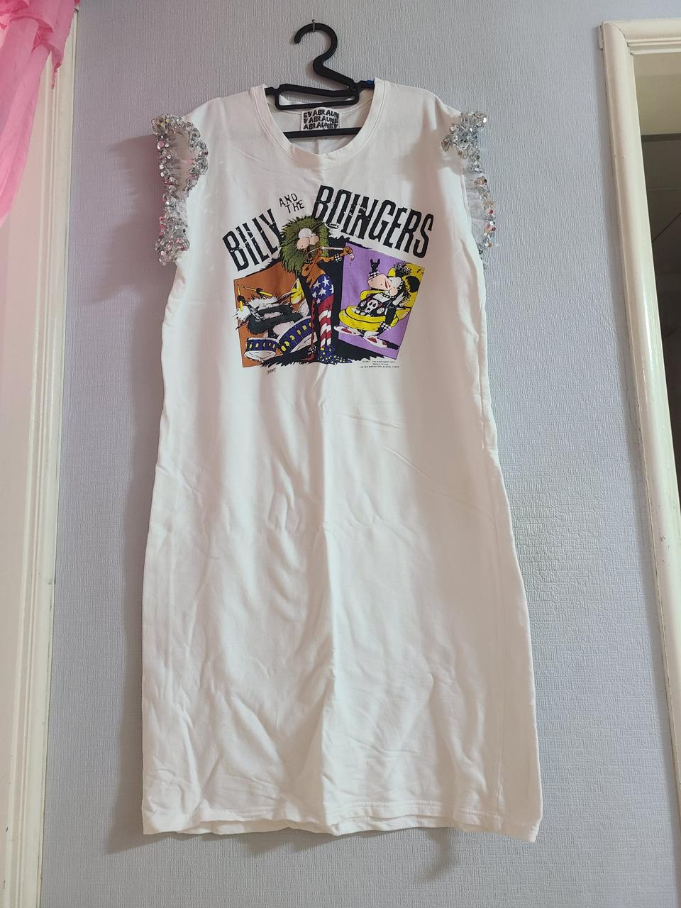 프릴 반짝이 원피스