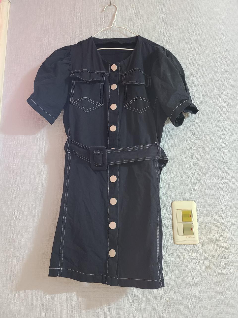 블랙 스티치 미니원피스