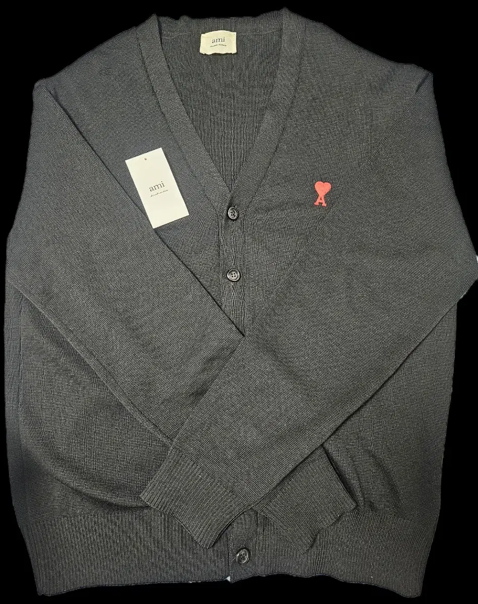 (2XL)아미 하트로고 가디건 블랙