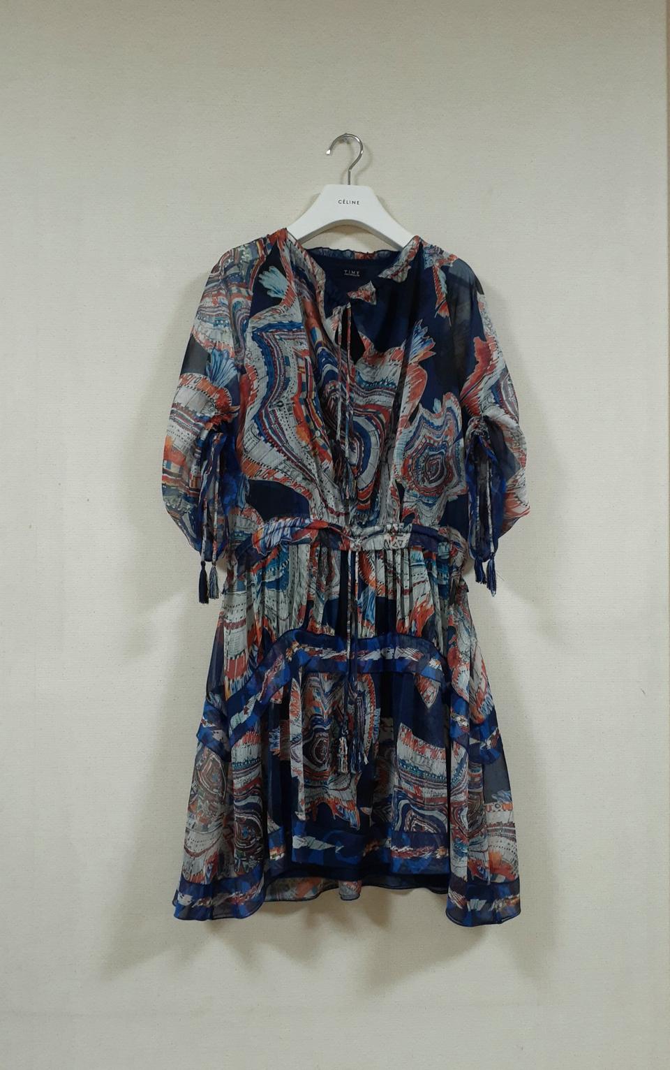 타임 한섬 쉬폰 드레스 원피스