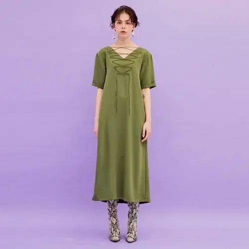 듀이하트듀이 레이스업 드레스 원피스