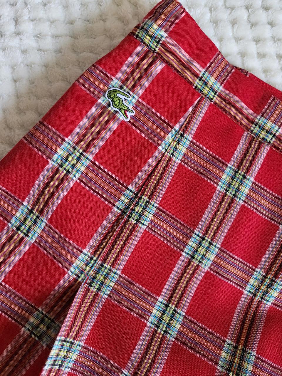 라코스테 미디 플리츠 스커트