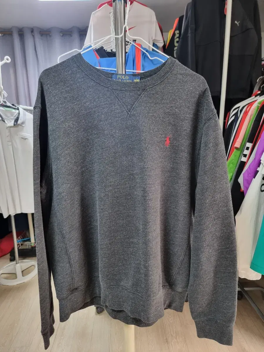 Polo 폴로 랄프로렌 맨투맨 긴팔 티셔츠 그레이 XL 스몰레드로고