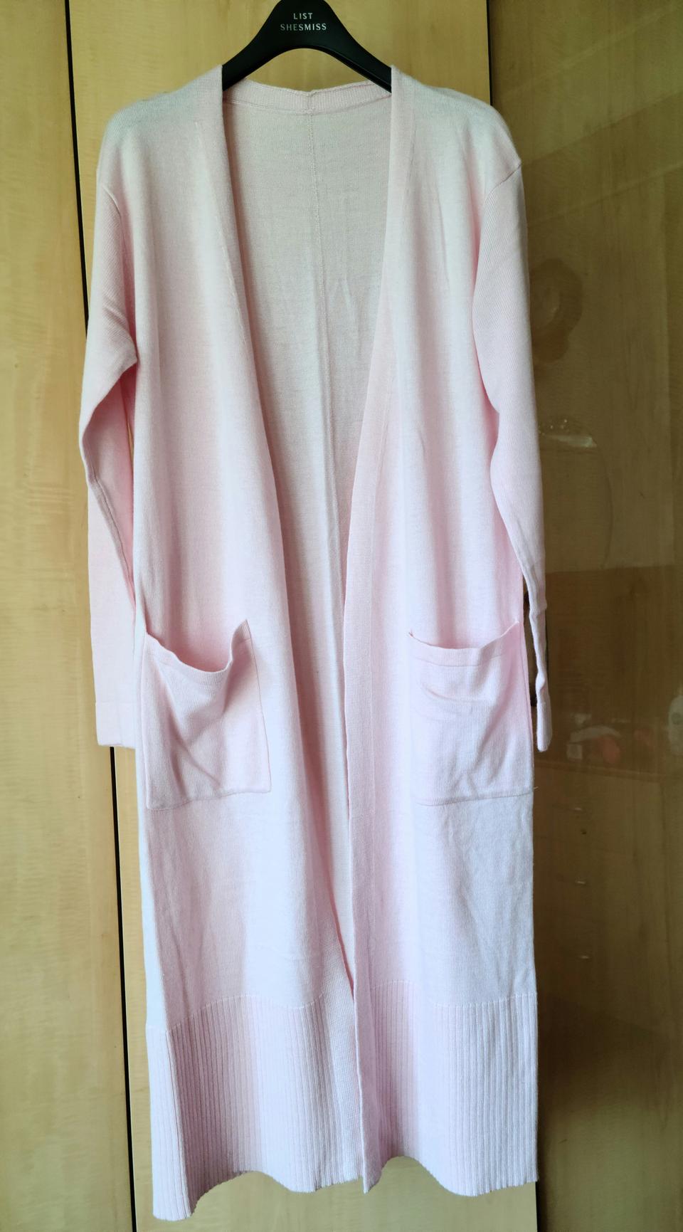 핑크 롱 가디건 새거