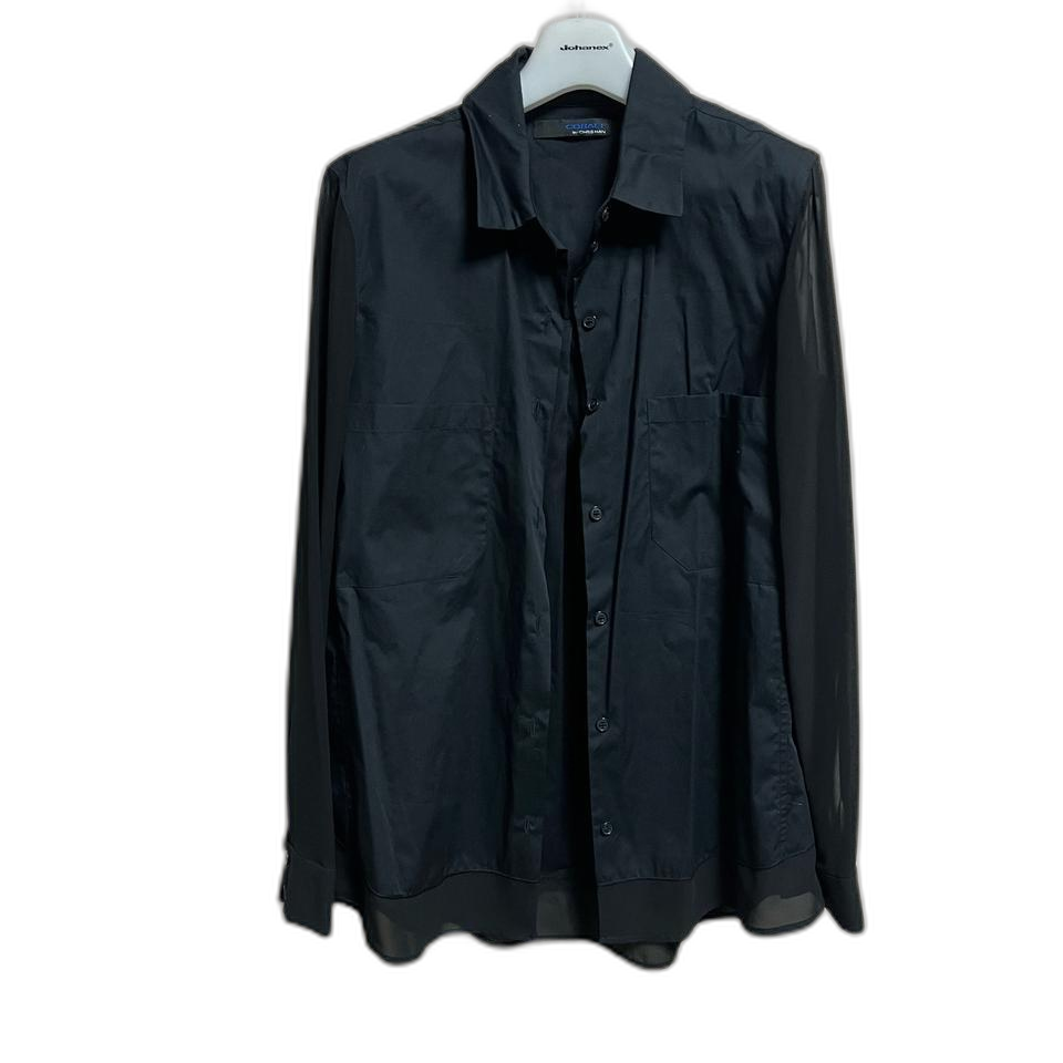 새상품 팔 시스루 블랙셔츠(85)