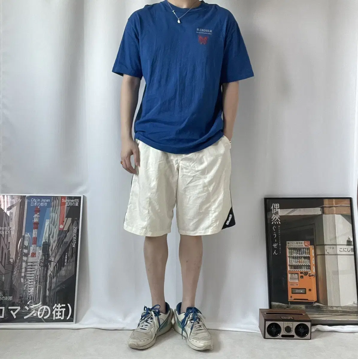 일본빈티지 M-cross 로고 티셔츠