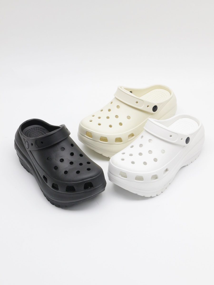 230~250 여성 깔끔한 크록스스타일 통굽 키높이 샌들 슬리퍼 