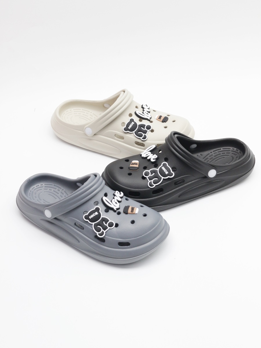 250~270 남성 곰돌이지비츠 크록스스타일 샌들 슬리퍼 