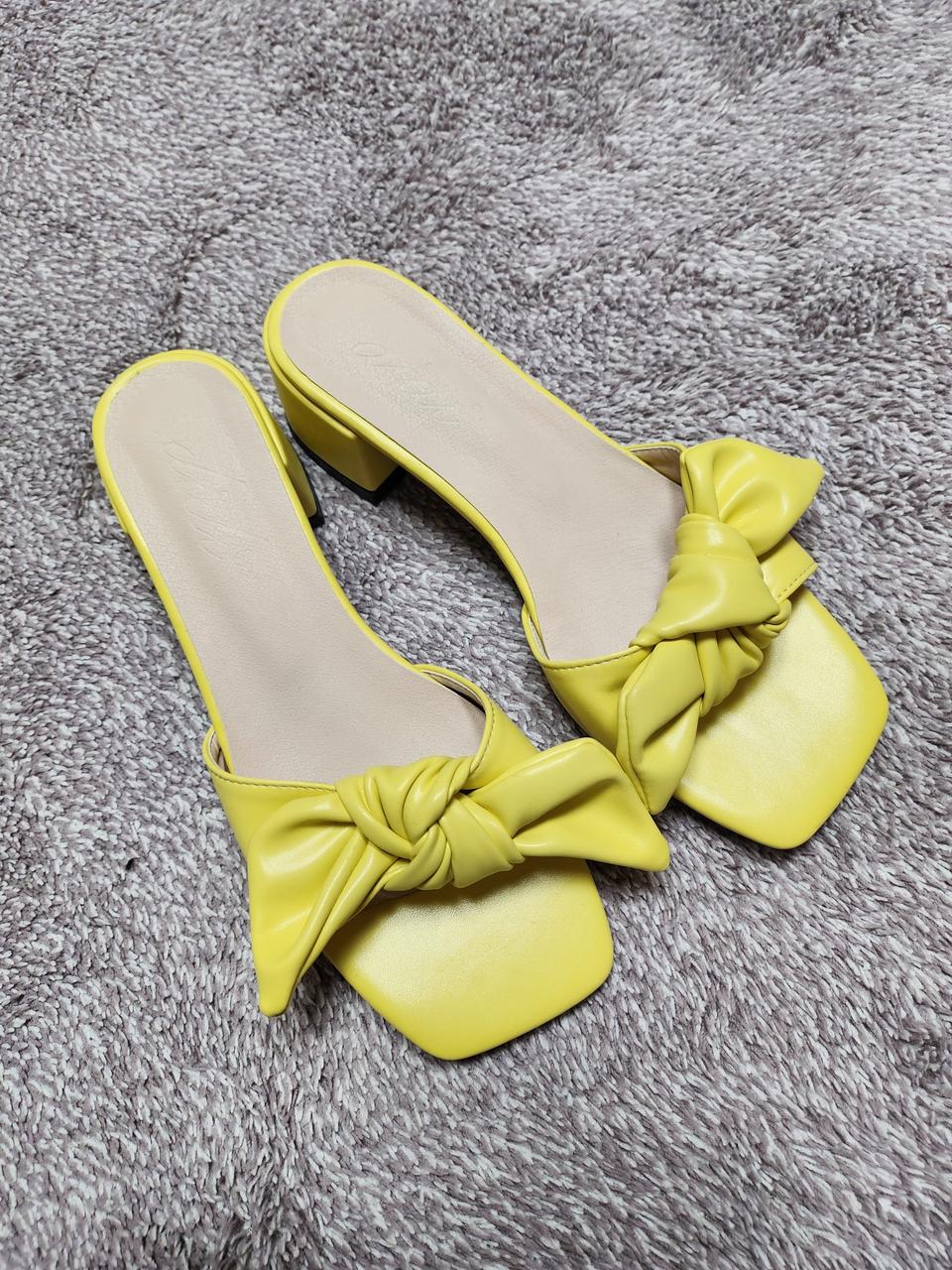 4cm  리본  뮬 슬리퍼 힐 235 새상품