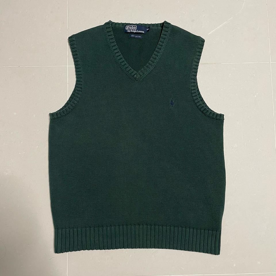 정품 폴로 랄프로렌 그린 코튼 니트 조끼 베스트