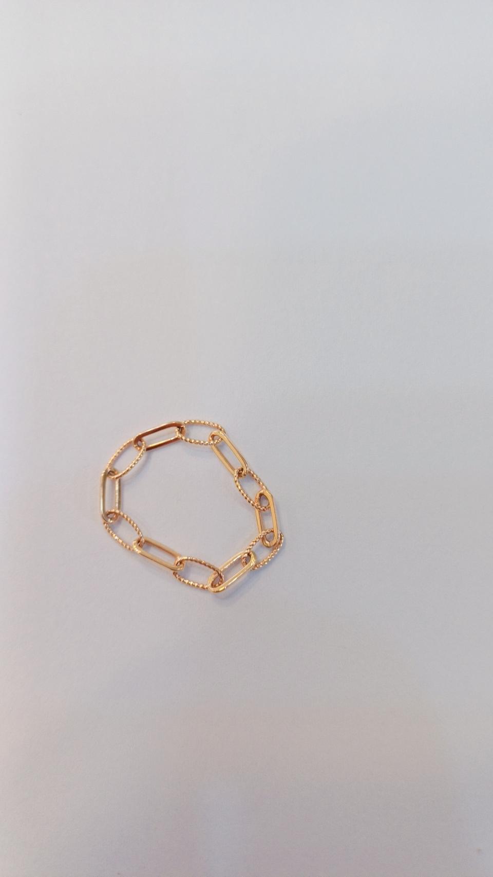 18k 체인 클립 체인 반지