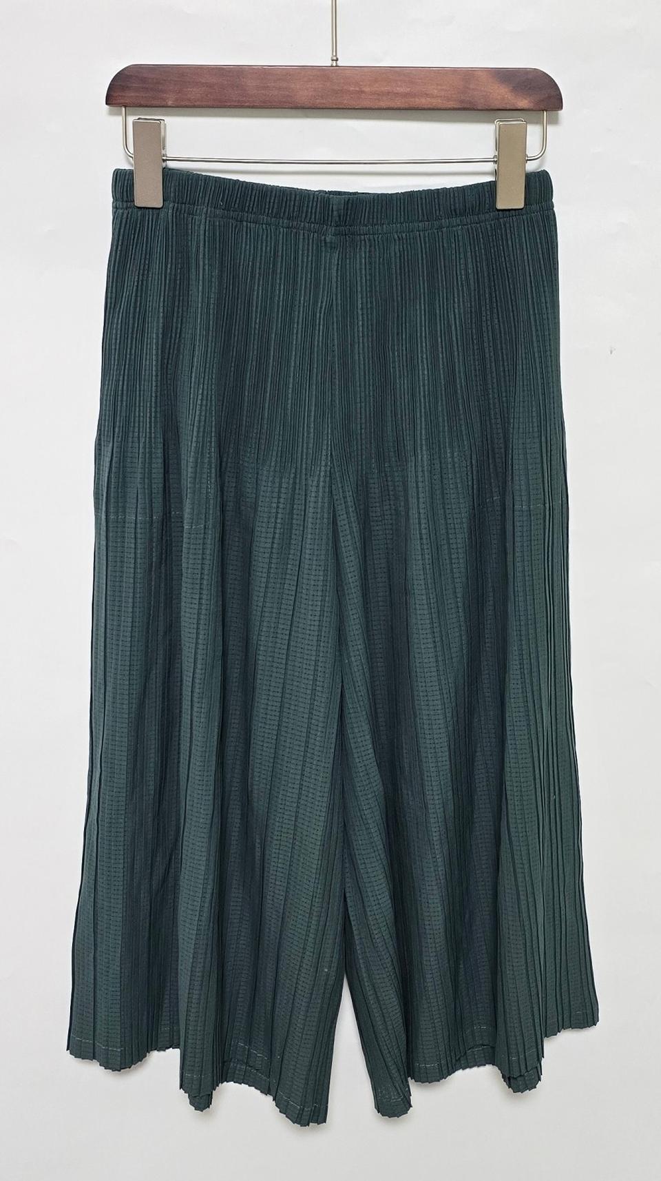 플리츠미 리조트 컬렉션 썸머 팬츠 프리사이즈 블루그린