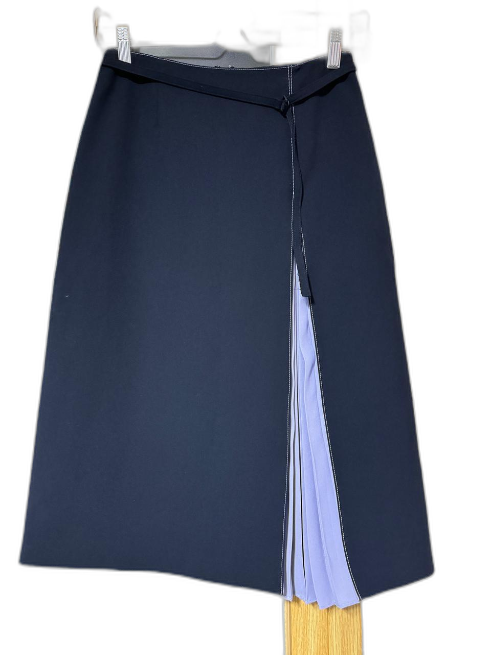 주름배색 스커트