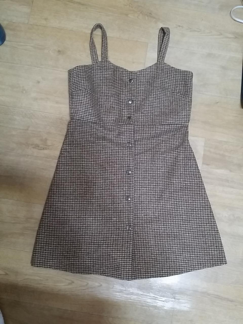 체크 뷔스티에 원피스