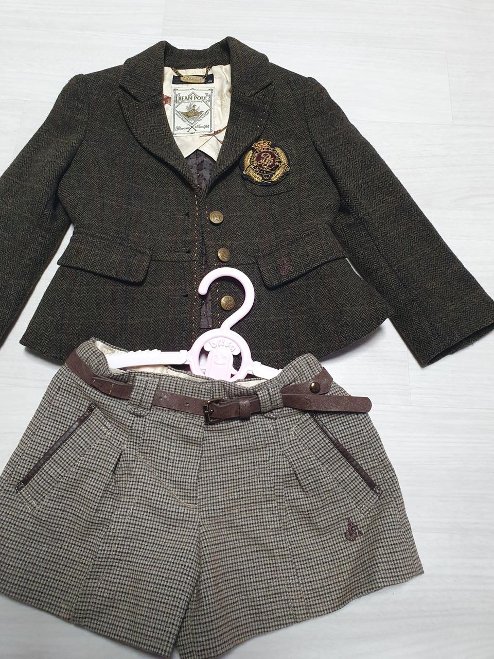 빈폴키즈 여아 모직 자켓 반바지세트 105사이즈