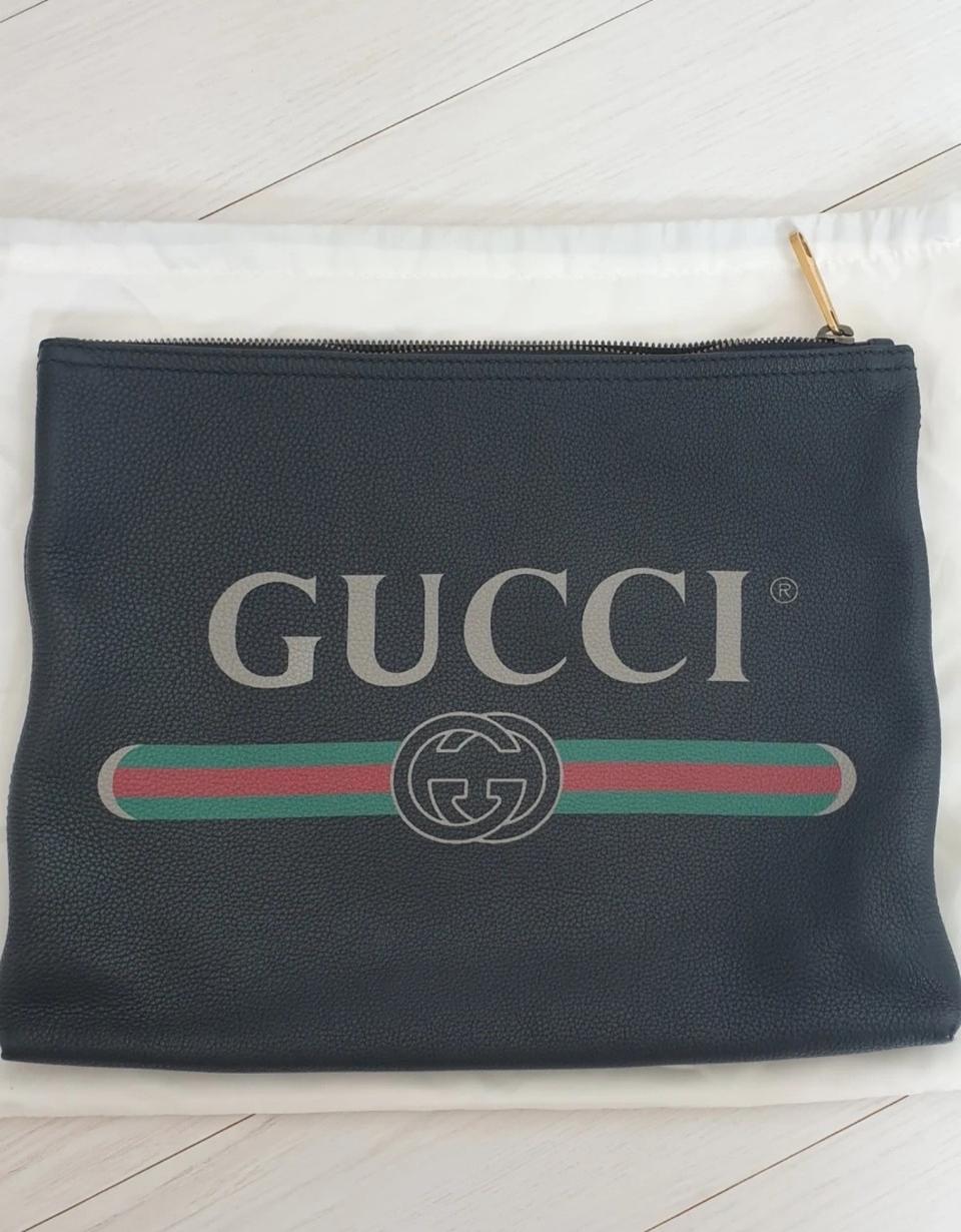 구찌 웹로고,띠로고 클러치백