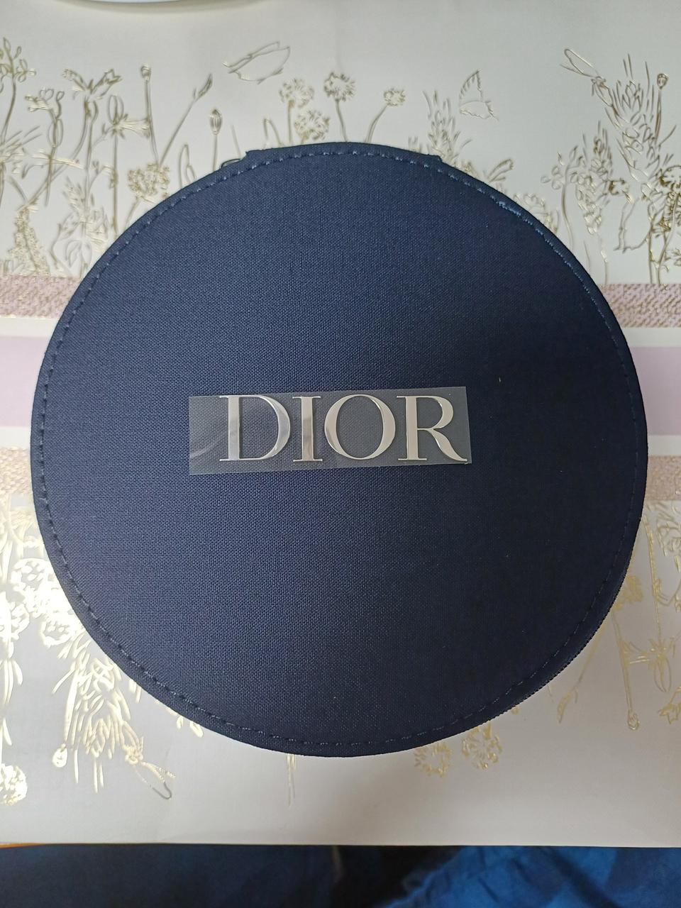 디올 네이비 원형 파우치