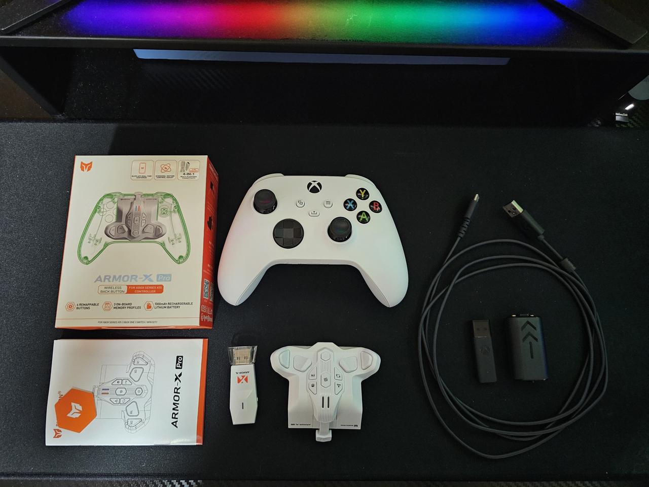 엑스박스 4세대 컨트롤러 +플레이 충전킷+ 정품 무선 리시버 + 아머엑스