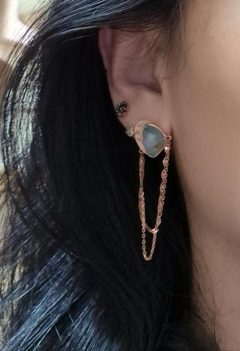 14k베럴,아쿠아마린 천연원석귀걸이 마지막가격