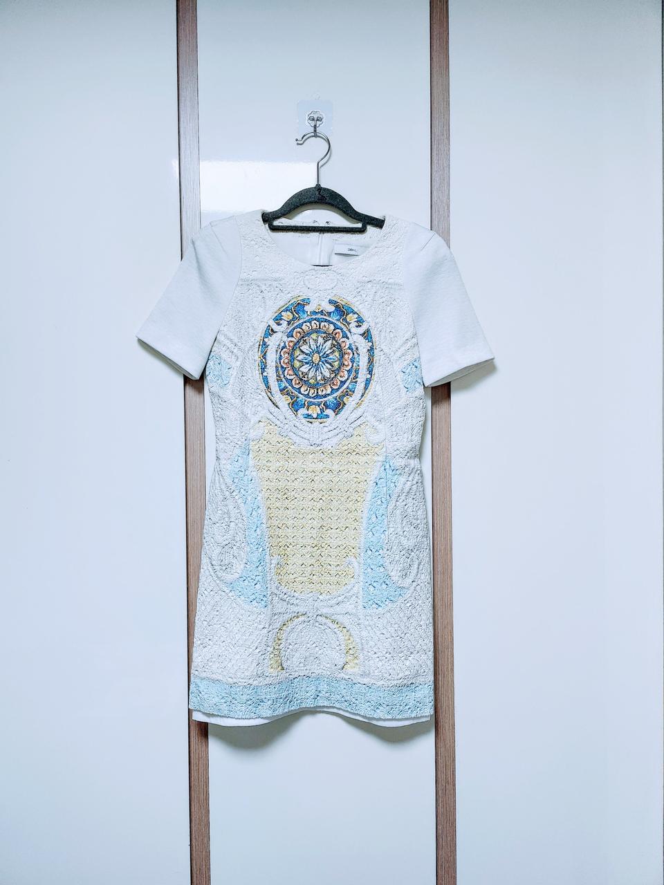 백화점 브랜드 듀얼 원피스 반팔 치마 미디 정장