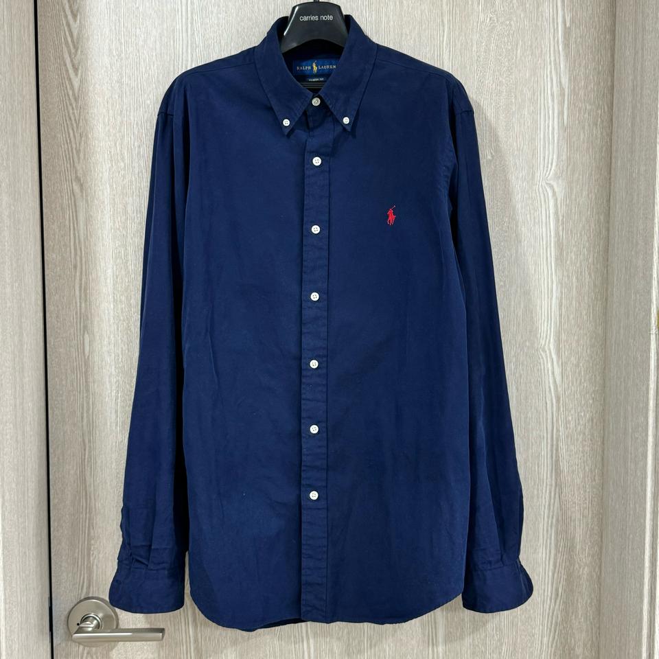[M] 폴로 클래식핏 옥스포드 네이비 셔츠 레드 포니 랄프로렌