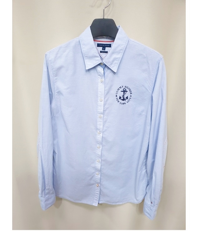 타미힐피거 여성 옥스포드 셔츠 블루 프리 100