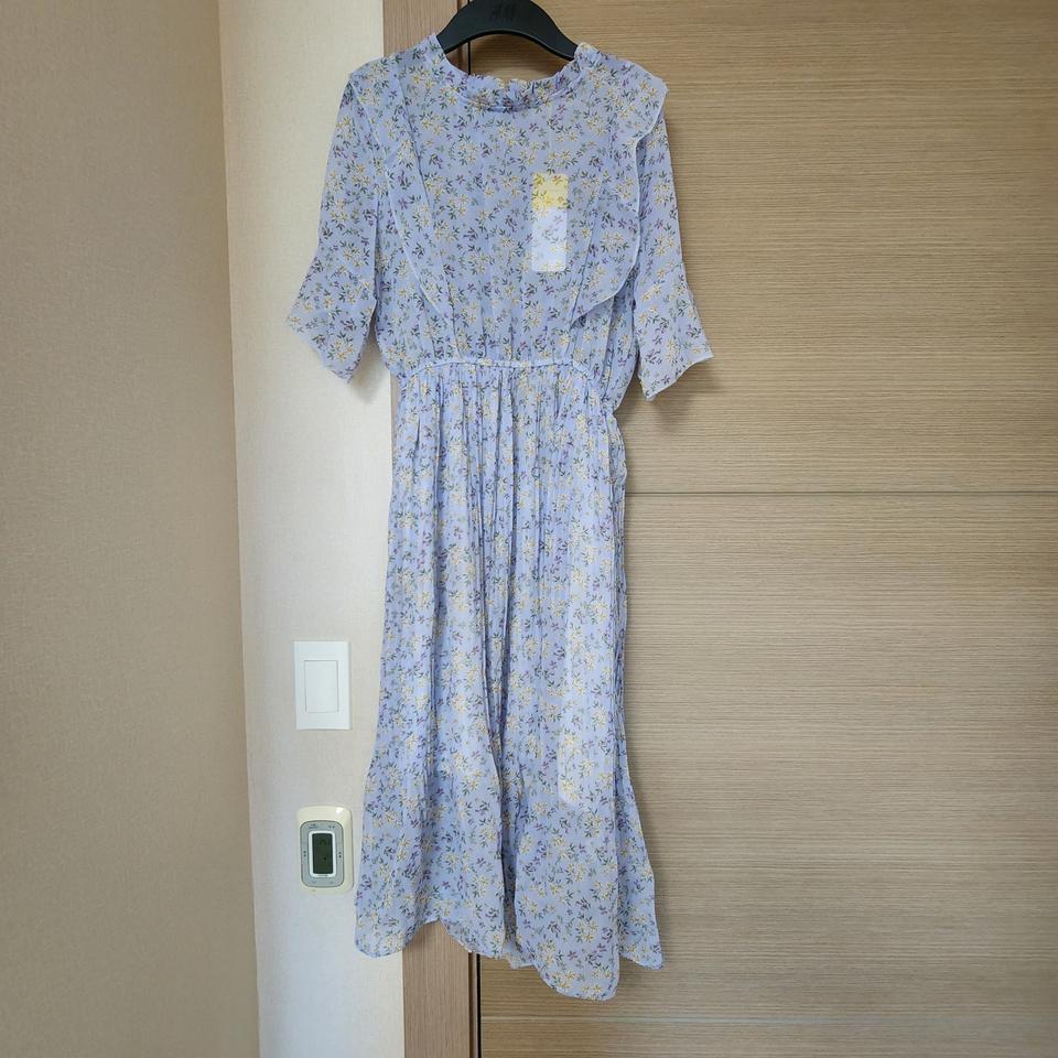 새상품) 나인스텝 블루쉬폰원피스