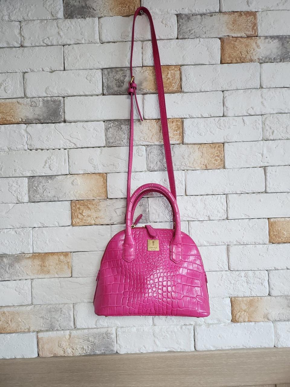 핑크 가죽가방(드페이블랙)