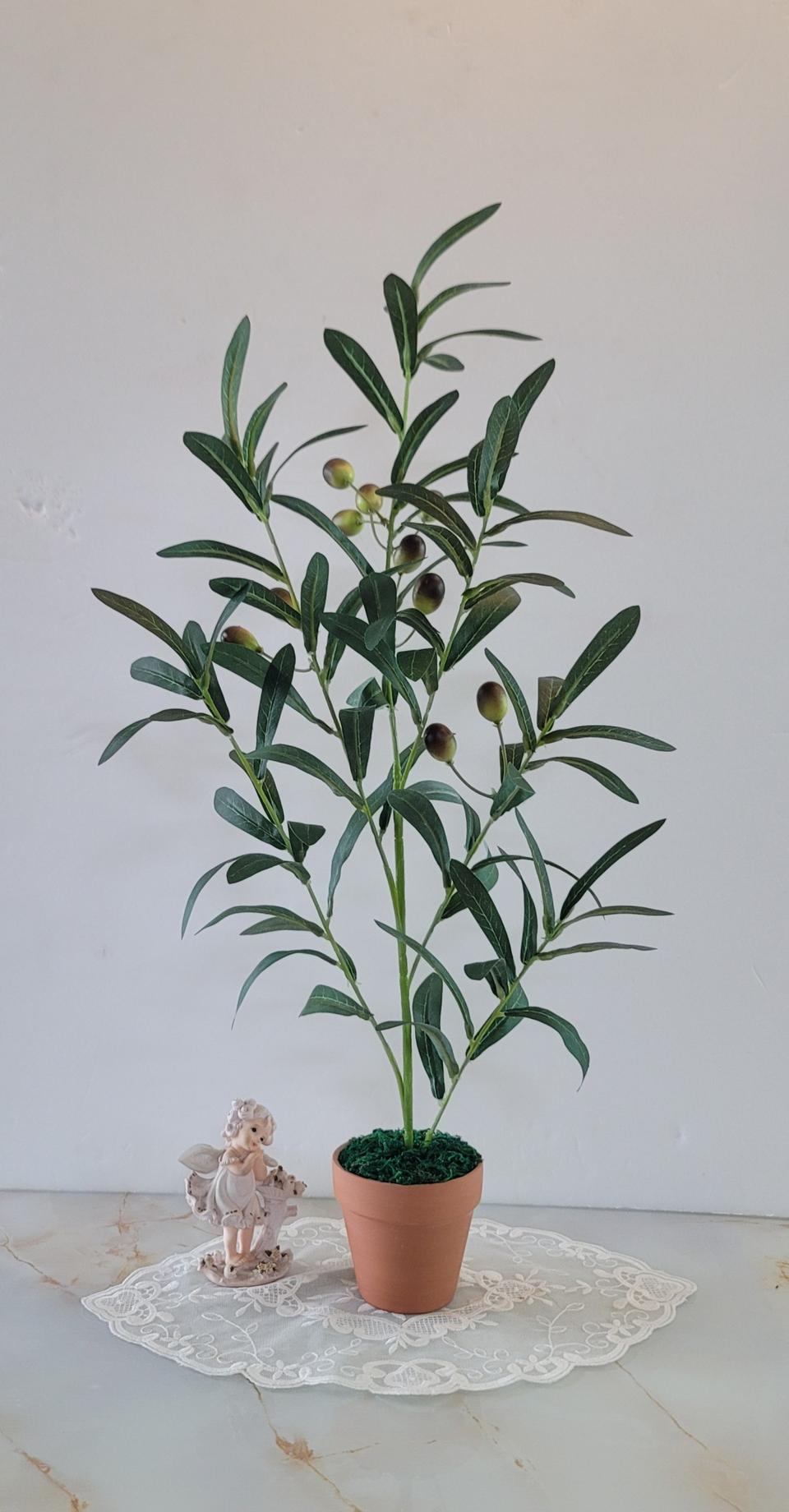 (새상품)고급 올리브나무조화와 토분세트/인테리어소품,조화/꽃병