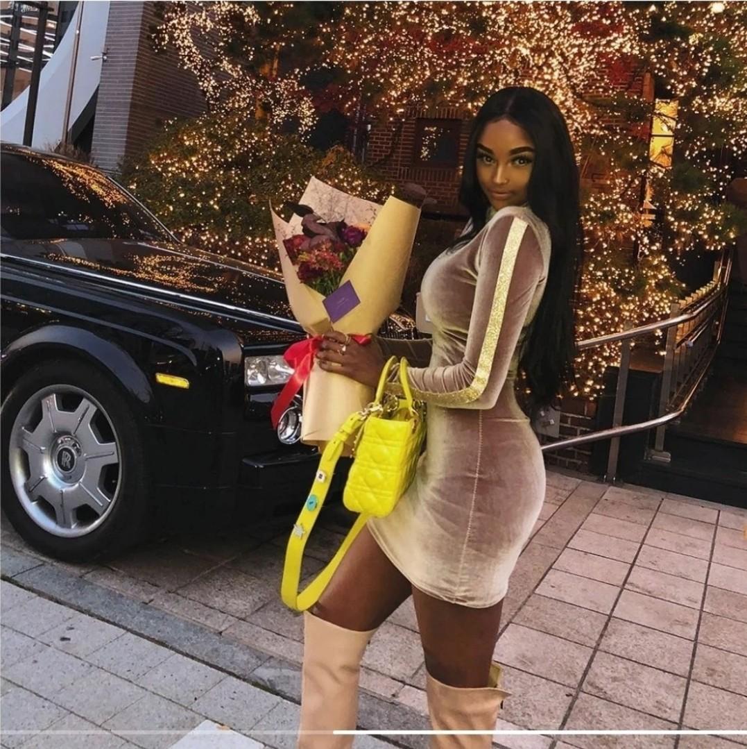 립합 벨벳 원피스