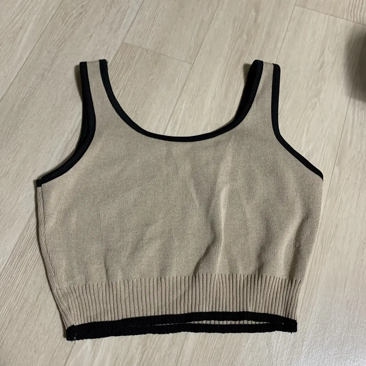 베이지 조끼 니트 나시