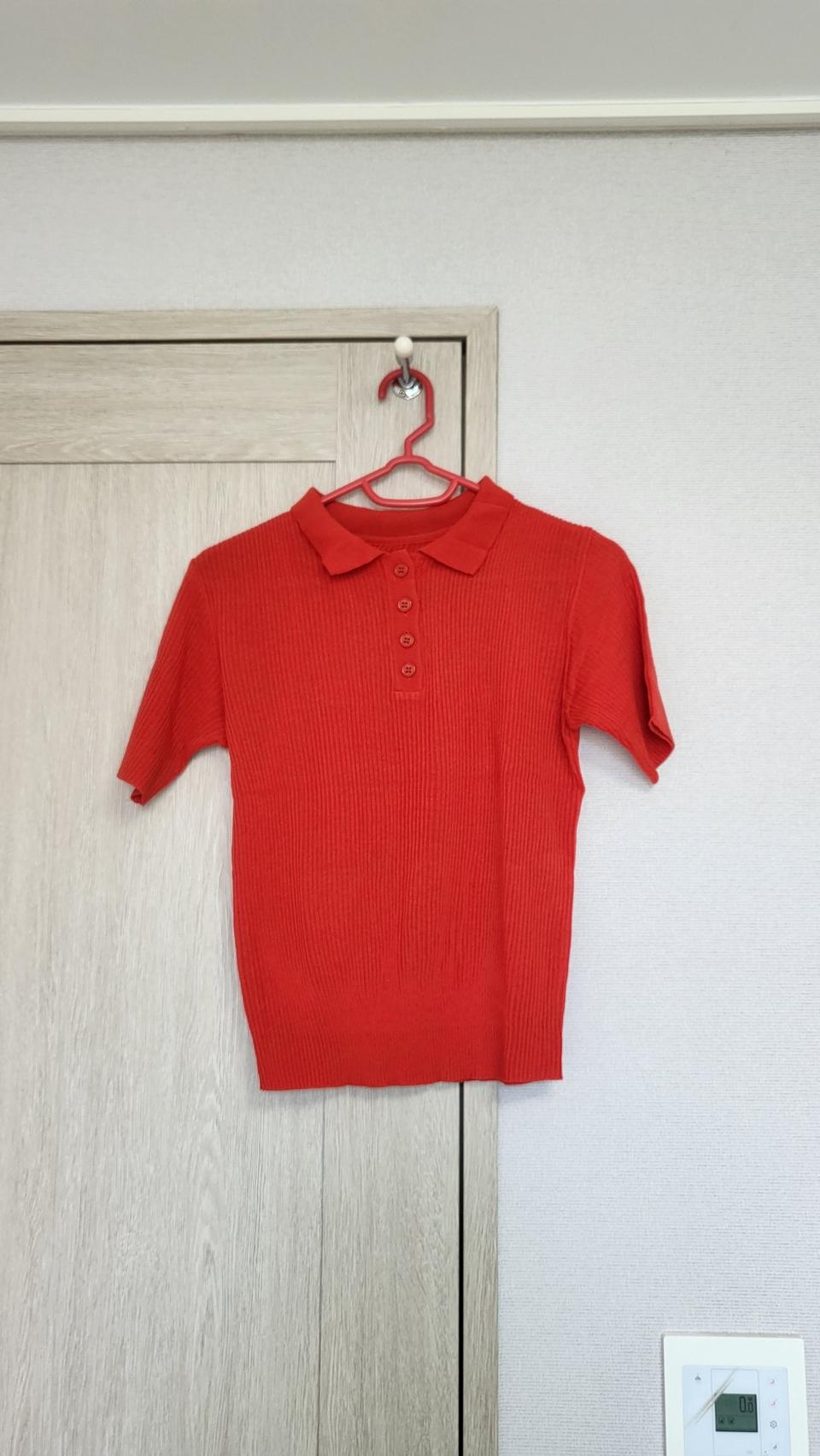 (무료배송 새상품)빨간 니트티 반팔