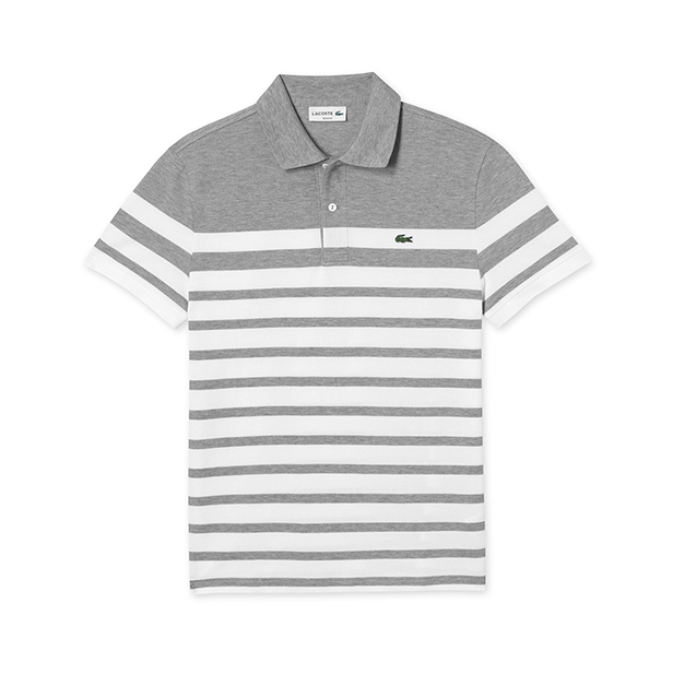 라코스테 남성 슬림핏 그레이 스트라이프 반팔 피케티셔츠 새상품 매장 정품