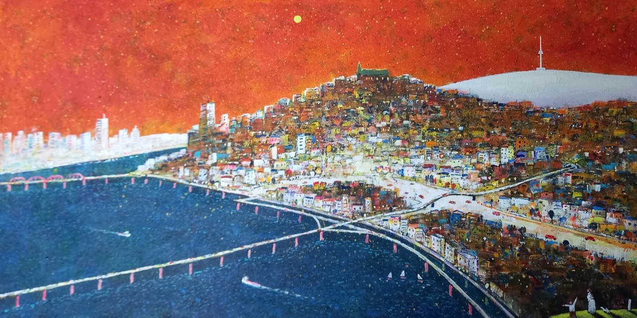 김정호 화백- 서울의달(50호)/2024/작품보증서/가격문의
