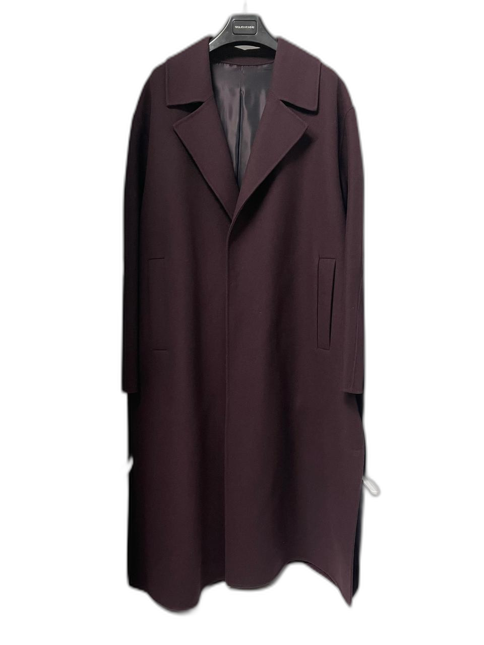 솔리드옴므 와인 오버핏 핸드메이드 롱코트 48사이즈