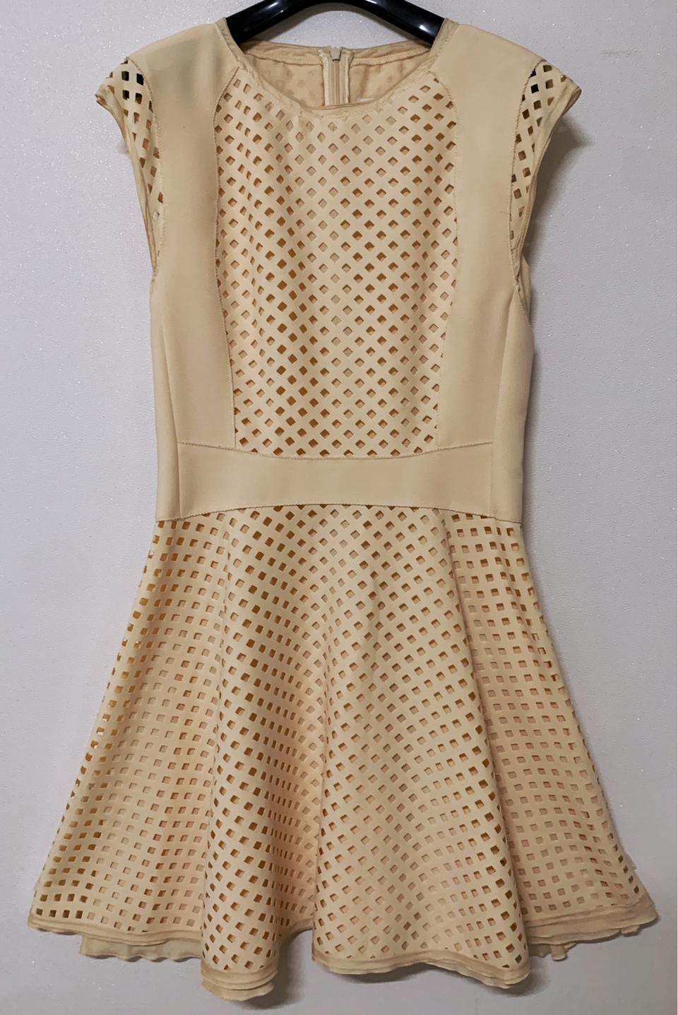 SJSJ 한섬 펀칭 민소매 원피스 베이지 살구 S사이즈