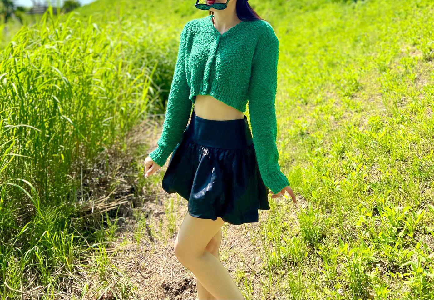 # 셔링 미니 스커트 캉캉 레더 레자 글로시 나일론 속바지 치마바지