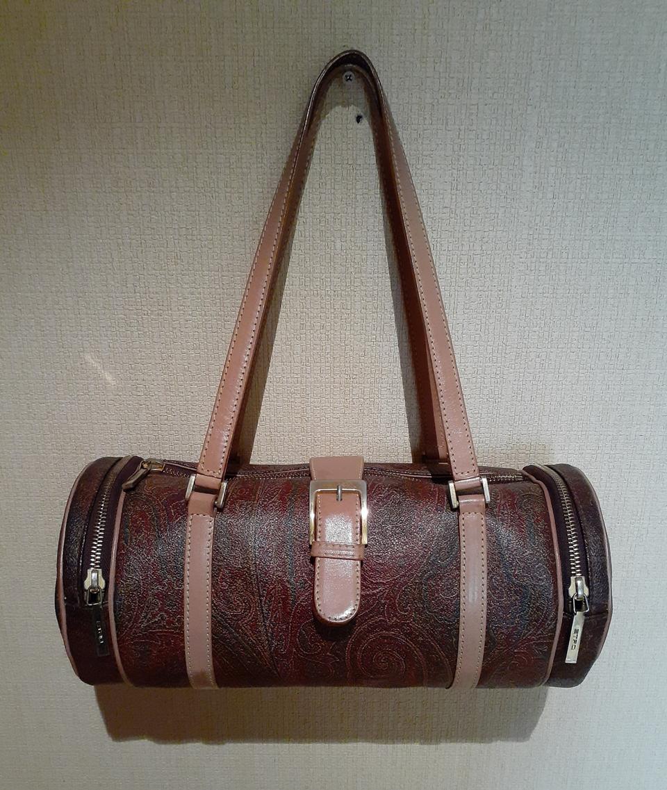 에트로 ETRO 페이즐리 토트백 보스턴백 숄더백 천연가죽 레더 가방