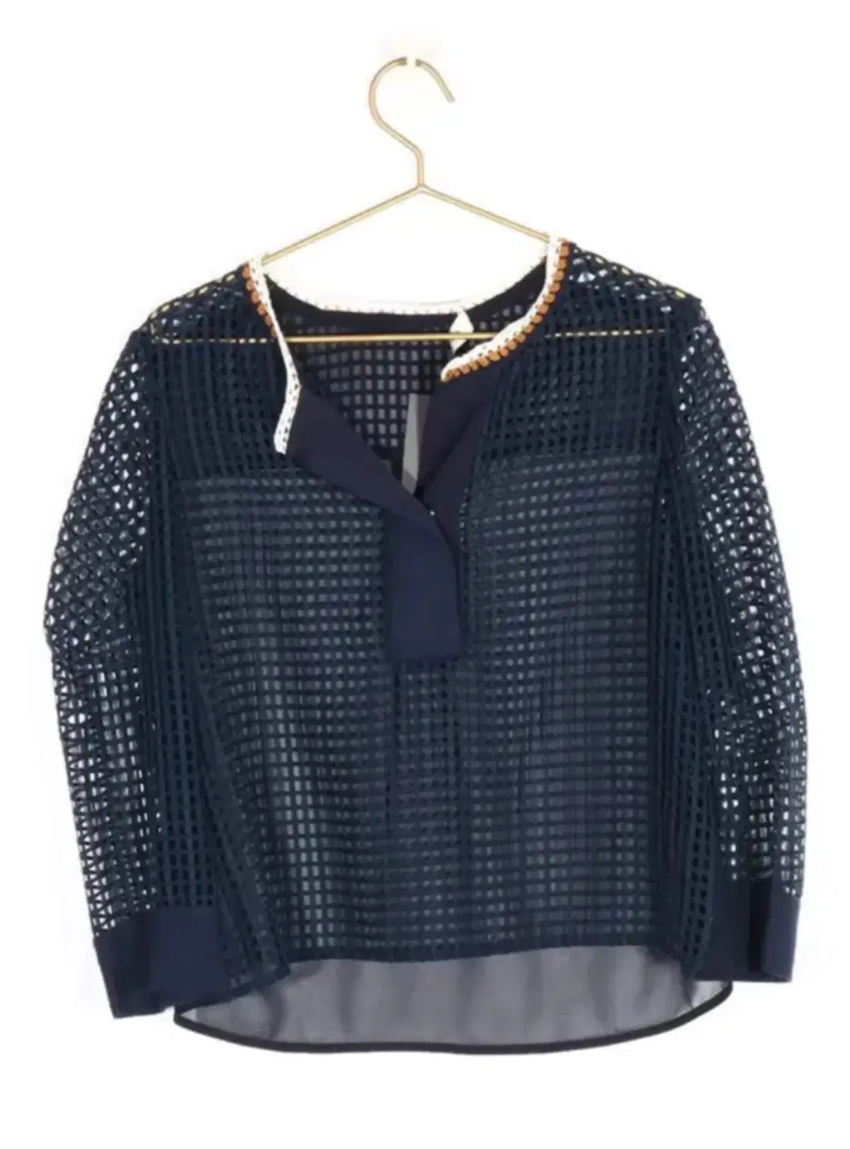 산드로 여성 펀칭 블라우스