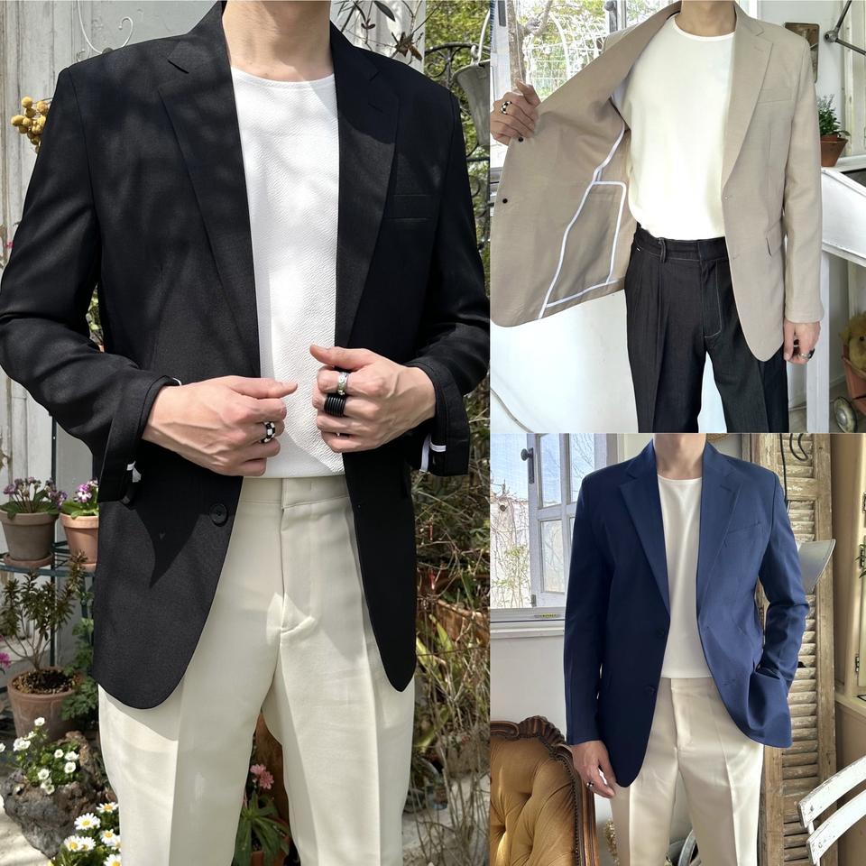 남자 여름 자켓 린넨 블레이저 빅사이즈 마 자켓