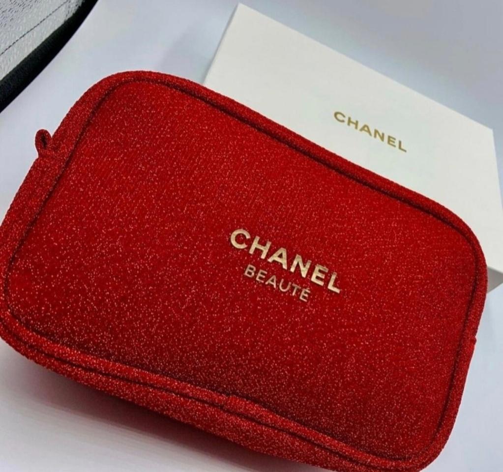 레드 샤넬 펄 스퀘어 고급 파우치(박스있는 새상품)