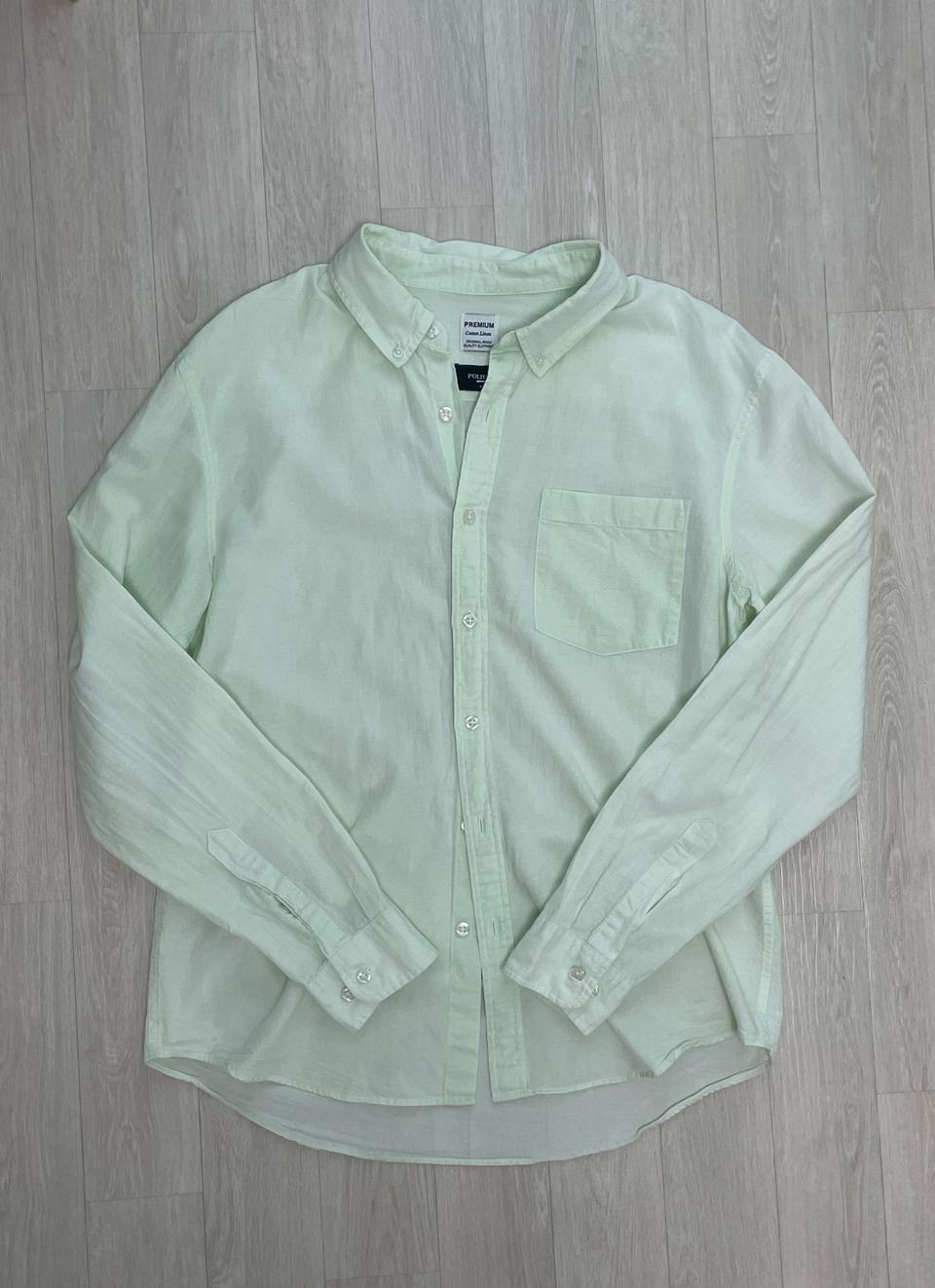 폴햄 연두색 코튼 셔츠