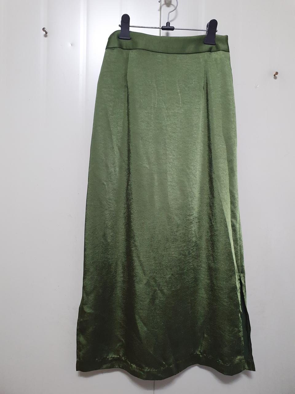 특가새)실키새틴느낌 옆트임 롱 스커트.허리끈