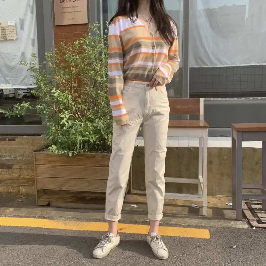 새상품 반하이웨스트 일자 배기핏 9부 밴딩 면 팬츠