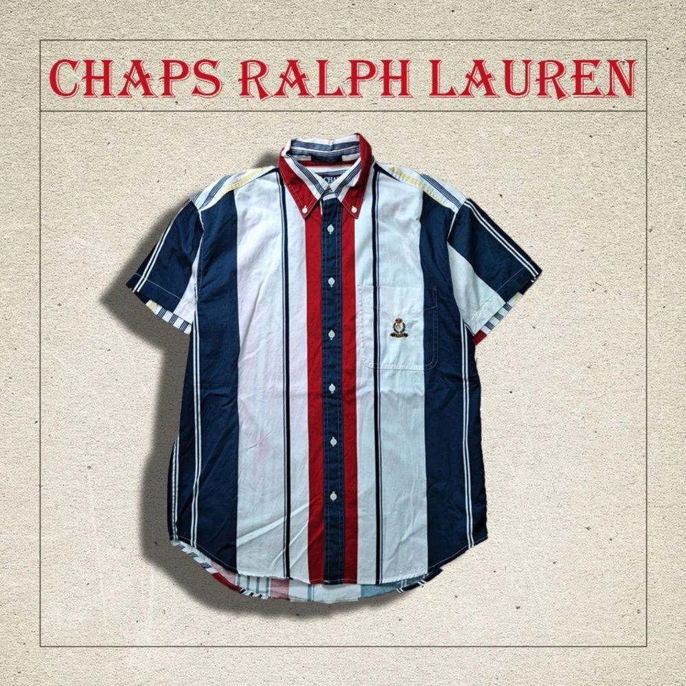 [챕스 랄프로렌] 스트라이프 프레피 하프 반팔 셔츠
